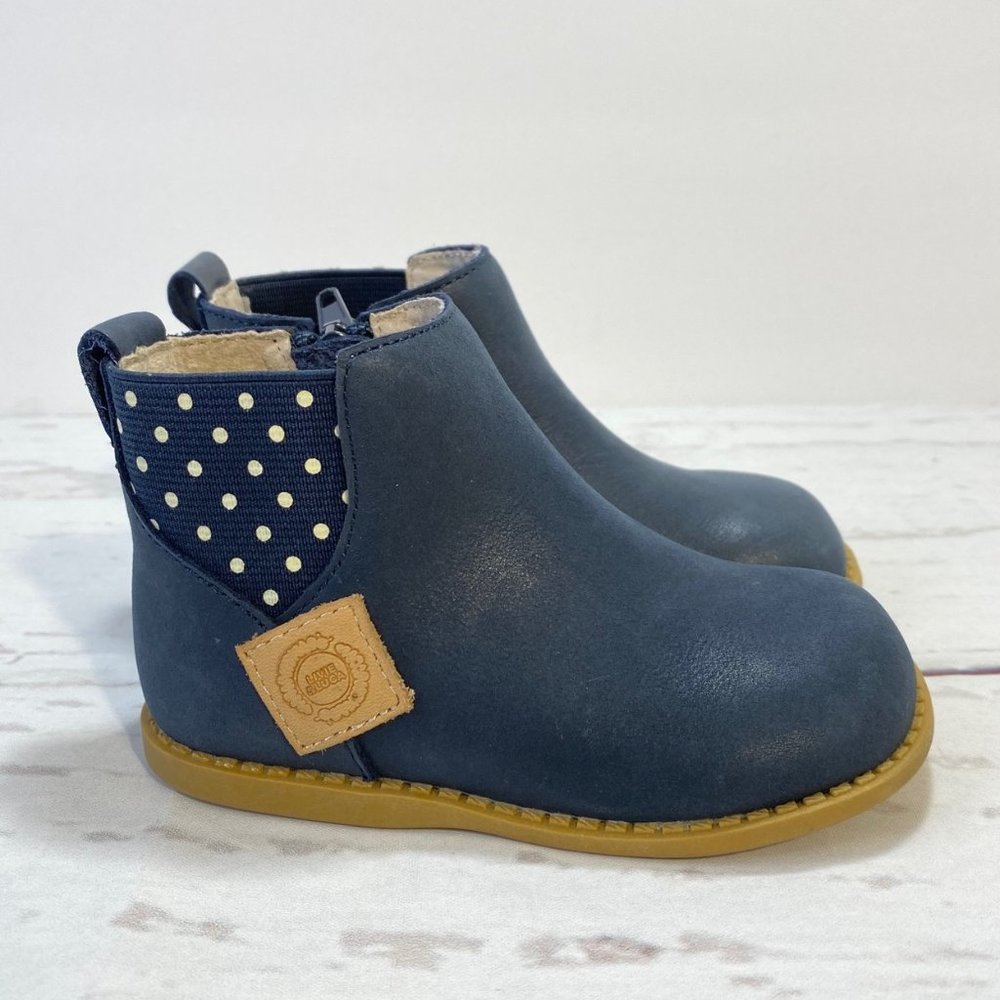 Livie & Luca L&L Toddler Boy Wink Navy with Polka Dots Ankle Boots Size 6